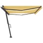 vidaXL Tenda da Sole Retrattile Manuale LED 500x300 cm Gialla Bianca vidaXL Tenda da Sole Retrattile Manuale LED 500x300 cm Gialla Bianca