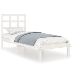 vidaXL Giroletto Bianco in Legno Massello 90x190 cm Single