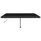 vidaXL Tenda da Sole Retrattile Manuale con LED 500x350 cm Antracite vidaXL Tenda da Sole Retrattile Manuale con LED 500x350 cm Antracite