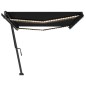 vidaXL Tenda da Sole Retrattile Manuale con LED 500x350 cm Antracite vidaXL Tenda da Sole Retrattile Manuale con LED 500x350 cm Antracite