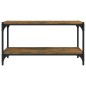 Mobile TV Rovere Fumo 80x33x41 cm Legno Multistrato e Acciaio