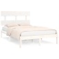 vidaXL Giroletto Bianco in Legno Massello 120x190 cm Small Double