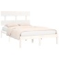 vidaXL Giroletto Bianco in Legno Massello 120x190 cm Small Double