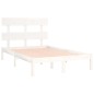 vidaXL Giroletto Bianco in Legno Massello 120x190 cm Small Double