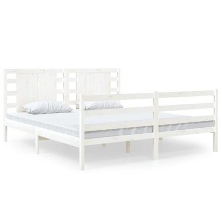 vidaXL Giroletto senza Materasso Bianco 135x190 cm Legno Massello Pino