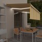 vidaXL Tenda Sole Retrattile Manuale Parasole LED 5x3m Gialla Bianca vidaXL Tenda Sole Retrattile Manuale Parasole LED 5x3m Gialla Bianca