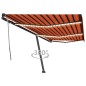 vidaXL Tenda da Sole Retrattile Manuale LED 600x350 cm Arancio Marrone vidaXL Tenda da Sole Retrattile Manuale LED 600x350 cm Arancio Marrone