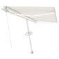vidaXL Tenda da Sole Retrattile Manuale con LED 400x300 cm Crema vidaXL Tenda da Sole Retrattile Manuale con LED 400x300 cm Crema