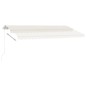 vidaXL Tenda da Sole Retrattile Manuale con LED 400x300 cm Crema vidaXL Tenda da Sole Retrattile Manuale con LED 400x300 cm Crema