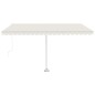 vidaXL Tenda da Sole Retrattile Manuale con LED 400x300 cm Crema vidaXL Tenda da Sole Retrattile Manuale con LED 400x300 cm Crema
