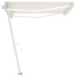vidaXL Tenda da Sole Retrattile Manuale con LED 400x300 cm Crema vidaXL Tenda da Sole Retrattile Manuale con LED 400x300 cm Crema