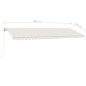 vidaXL Tenda da Sole Retrattile Manuale con LED 500x300 cm Crema vidaXL Tenda da Sole Retrattile Manuale con LED 500x300 cm Crema