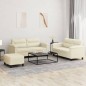 vidaXL Set di Divani 3 pz con Cuscini crema in Similpelle vidaXL Set di Divani 3 pz con Cuscini crema in Similpelle