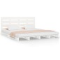 vidaXL Giroletto Bianco Legno Massello di Pino 120x190 cm Small Double vidaXL Giroletto Bianco Legno Massello di Pino 120x190 cm Small Double
