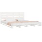 vidaXL Giroletto Bianco Legno Massello di Pino 120x190 cm Small Double vidaXL Giroletto Bianco Legno Massello di Pino 120x190 cm Small Double