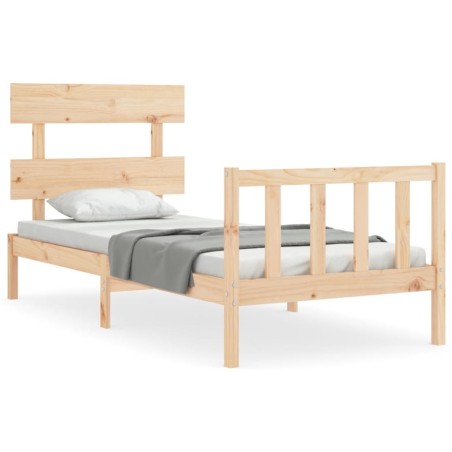 vidaXL Giroletto con Testiera Small Single in Legno Massello