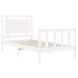 vidaXL Giroletto con Testiera Bianco Small Single Legno Massello vidaXL Giroletto con Testiera Bianco Small Single Legno Massello