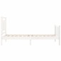 vidaXL Giroletto con Testiera Bianco Small Single Legno Massello vidaXL Giroletto con Testiera Bianco Small Single Legno Massello
