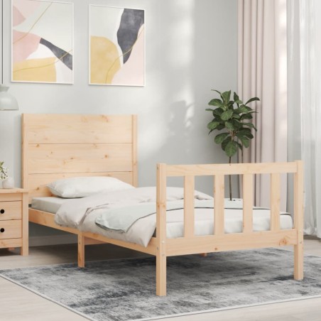 vidaXL Giroletto con Testiera Small Single in Legno Massello