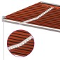 vidaXL Tenda Retrattile Manuale con LED 600x300 cm Arancione e Marrone vidaXL Tenda Retrattile Manuale con LED 600x300 cm Arancione e Marrone