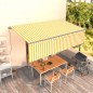 vidaXL Tenda Sole Retrattile Manuale con Parasole 5x3m Gialla Bianca vidaXL Tenda Sole Retrattile Manuale con Parasole 5x3m Gialla Bianca