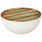 vidaXL Tavolino a Ciotola Bianco Ø50x24 cm Legno Massello di Recupero vidaXL Tavolino a Ciotola Bianco Ø50x24 cm Legno Massello di Recupero