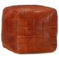 vidaXL Pouf Tanno 40x40x40 cm in Vera Pelle di Capra vidaXL Pouf Tanno 40x40x40 cm in Vera Pelle di Capra