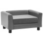vidaXL Divano per Cani Grigio 60x43x30 cm in Peluche e Similpelle vidaXL Divano per Cani Grigio 60x43x30 cm in Peluche e Similpelle