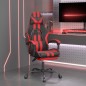 Sedia da Gaming Girevole Poggiapiedi Nero e Rosso Similpelle Sedia da Gaming Girevole Poggiapiedi Nero e Rosso Similpelle