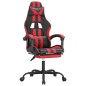 Sedia da Gaming Girevole Poggiapiedi Nero e Rosso Similpelle Sedia da Gaming Girevole Poggiapiedi Nero e Rosso Similpelle