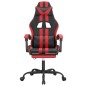 Sedia da Gaming Girevole Poggiapiedi Nero e Rosso Similpelle Sedia da Gaming Girevole Poggiapiedi Nero e Rosso Similpelle