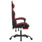 Sedia da Gaming Girevole Poggiapiedi Nero e Rosso Similpelle Sedia da Gaming Girevole Poggiapiedi Nero e Rosso Similpelle