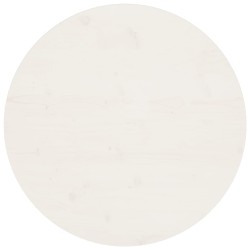 Piano Tavolo Bianco Ø70x2,5 cm in Legno Massello di Pino