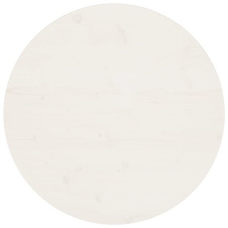 Piano Tavolo Bianco Ø70x2,5 cm in Legno Massello di Pino