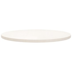 Piano Tavolo Bianco Ø70x2,5 cm in Legno Massello di Pino