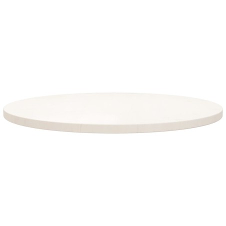 Piano Tavolo Bianco Ø70x2,5 cm in Legno Massello di Pino
