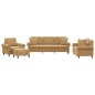 vidaXL Set di Divani 4 pz con Cuscini Marrone in Velluto vidaXL Set di Divani 4 pz con Cuscini Marrone in Velluto