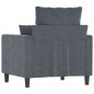 vidaXL Poltrona Grigio Scuro 60 cm Velluto vidaXL Poltrona Grigio Scuro 60 cm Velluto