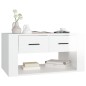 Tavolino da Salotto Bianco Lucido 80x50x40 cm Legno Multistrato Tavolino da Salotto Bianco Lucido 80x50x40 cm Legno Multistrato