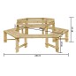 vidaXL Panchina da Giardino 240 cm in Legno di Pino Impregnato vidaXL Panchina da Giardino 240 cm in Legno di Pino Impregnato