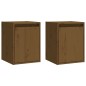 Pensili 2 pz Marrone Miele 30x30x40cm in Legno Massello di Pino Pensili 2 pz Marrone Miele 30x30x40cm in Legno Massello di Pino