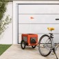 vidaXL Rimorchio da Bici per Animali Arancione e Nero Oxford e Ferro vidaXL Rimorchio da Bici per Animali Arancione e Nero Oxford e Ferro