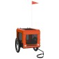 vidaXL Rimorchio da Bici per Animali Arancione e Nero Oxford e Ferro vidaXL Rimorchio da Bici per Animali Arancione e Nero Oxford e Ferro