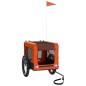 vidaXL Rimorchio da Bici per Animali Arancione e Nero Oxford e Ferro vidaXL Rimorchio da Bici per Animali Arancione e Nero Oxford e Ferro