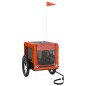 vidaXL Rimorchio da Bici per Animali Arancione e Nero Oxford e Ferro vidaXL Rimorchio da Bici per Animali Arancione e Nero Oxford e Ferro