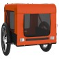 vidaXL Rimorchio da Bici per Animali Arancione e Nero Oxford e Ferro vidaXL Rimorchio da Bici per Animali Arancione e Nero Oxford e Ferro