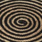 vidaXL Tappeto Lavorato a Mano in Juta Design a Spirale Nero 90 cm vidaXL Tappeto Lavorato a Mano in Juta Design a Spirale Nero 90 cm