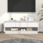 Mobile Porta TV Bianco 110,5x34x40 cm in Legno Massello di Pino Mobile Porta TV Bianco 110,5x34x40 cm in Legno Massello di Pino