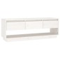 Mobile Porta TV Bianco 110,5x34x40 cm in Legno Massello di Pino Mobile Porta TV Bianco 110,5x34x40 cm in Legno Massello di Pino