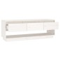 Mobile Porta TV Bianco 110,5x34x40 cm in Legno Massello di Pino Mobile Porta TV Bianco 110,5x34x40 cm in Legno Massello di Pino